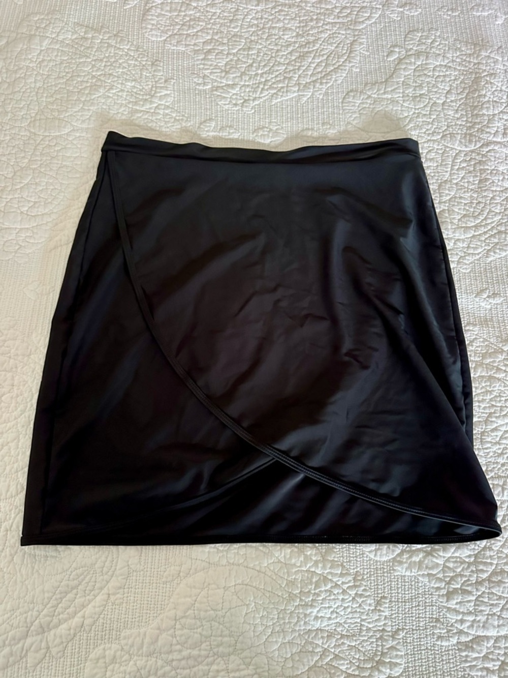 SHEIN Black Wrap-Style Swim Coverup Skirt